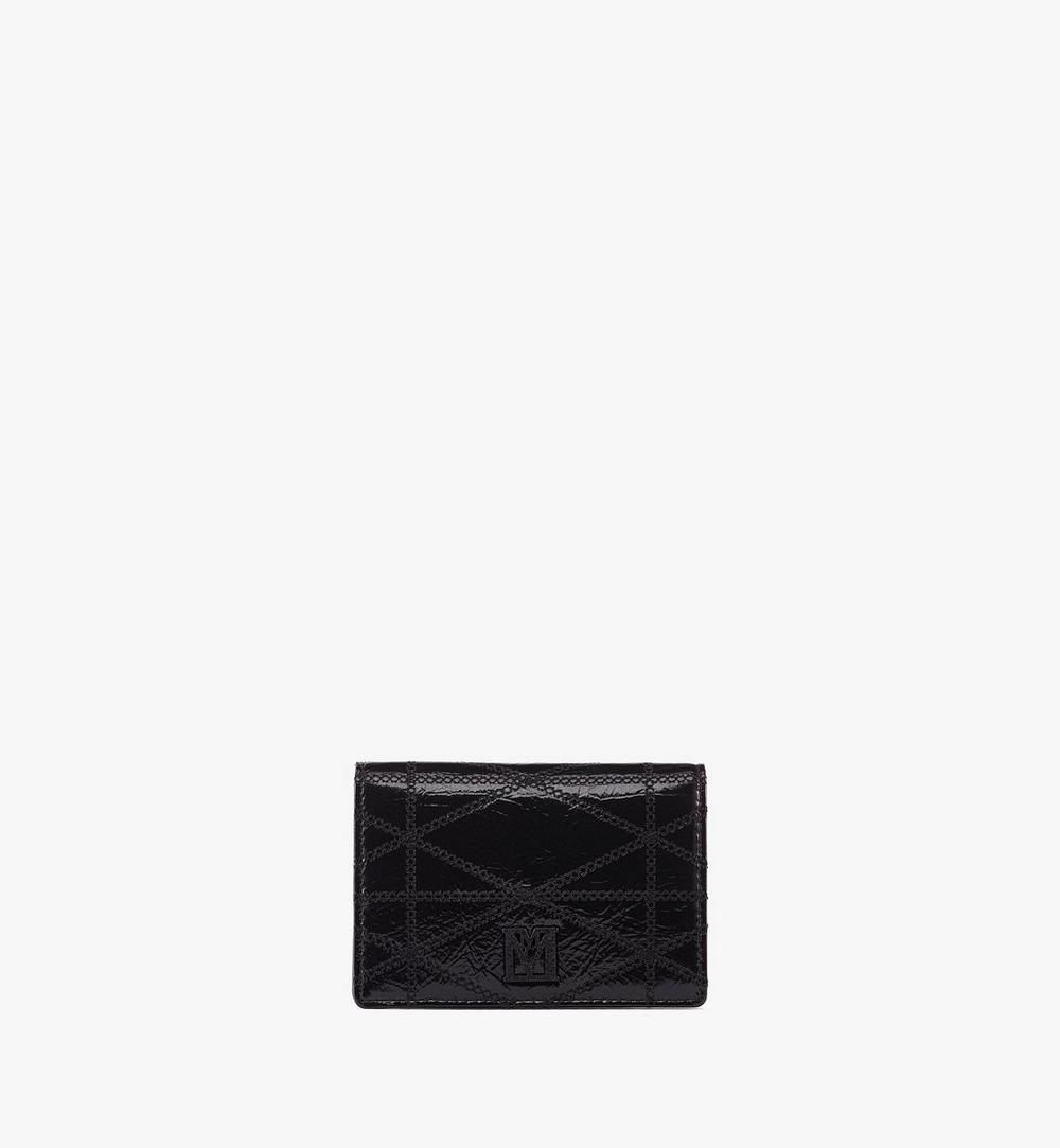 Travia Quilted Card Wallet in Crushed Leather 1 Travia Quilted Card Wallet in Crushed Leather 1